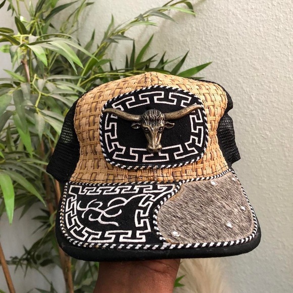 Other - Longhorn Cowhide Cattle Bull Farm Ranch Cowboy Cowgirl Snapback Trucker Hat Cap
